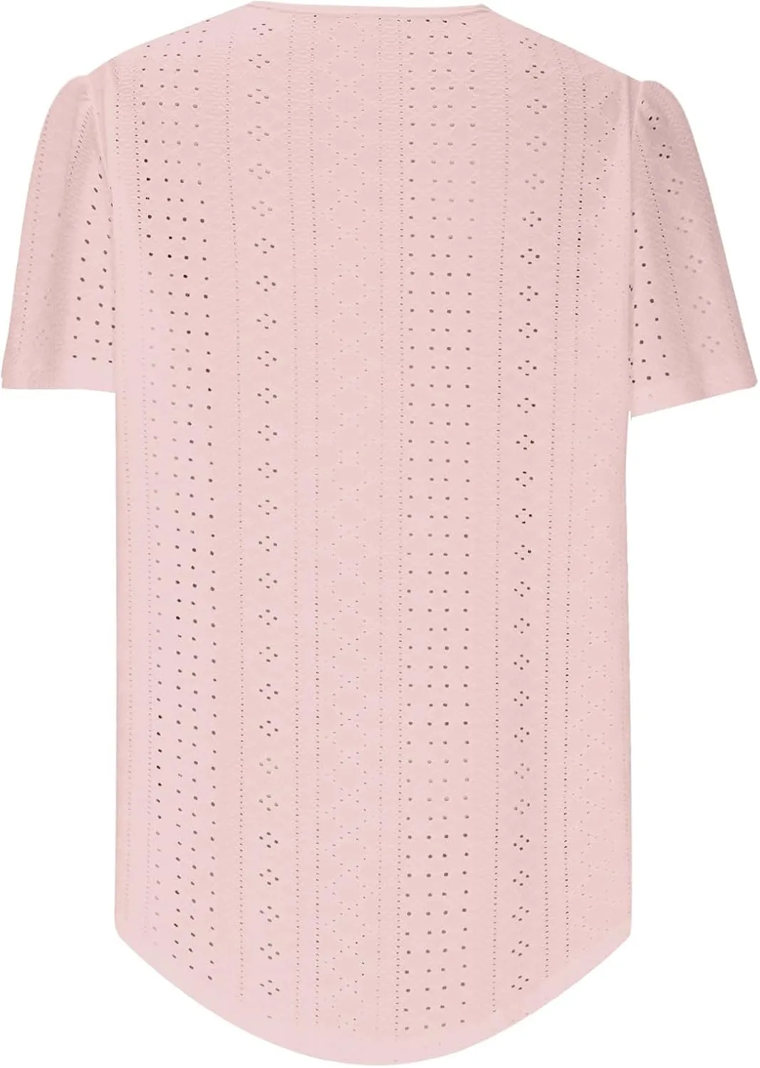 Women Tshirts Short Puff Sleeve Fish Net Crew Neck Tops Thin Breathable Loose Basic Shirt Summer Tee for Women 2025