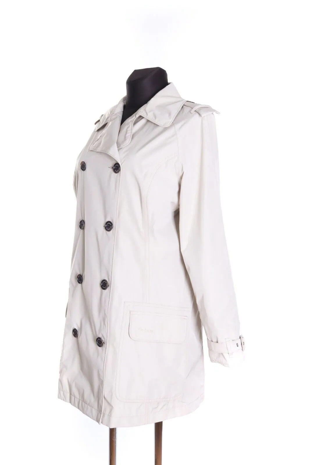 Women's BARBOUR Beige L1877 Featherweight Valerie Short Coat Size uk 14 us 10