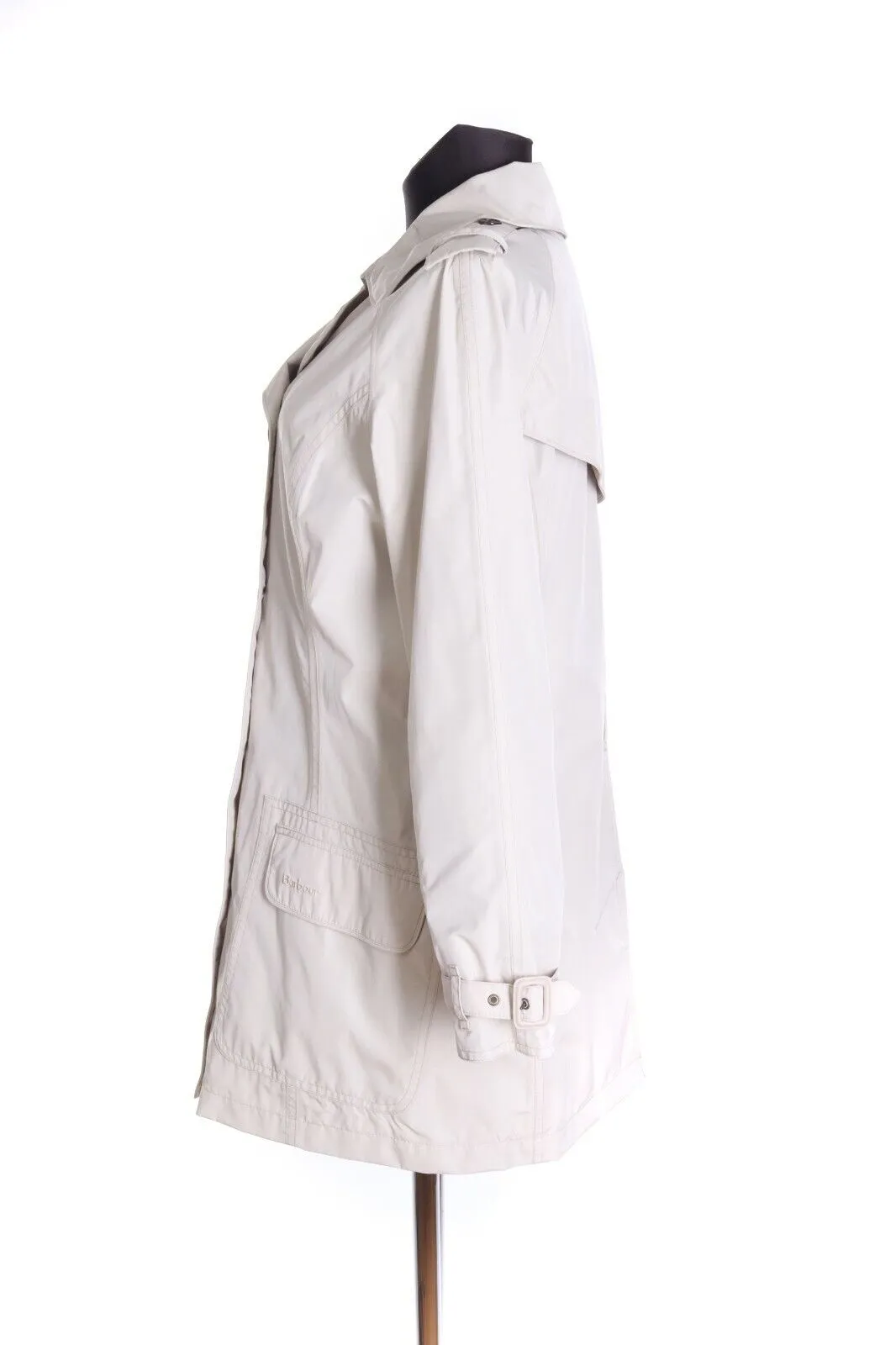 Women's BARBOUR Beige L1877 Featherweight Valerie Short Coat Size uk 14 us 10