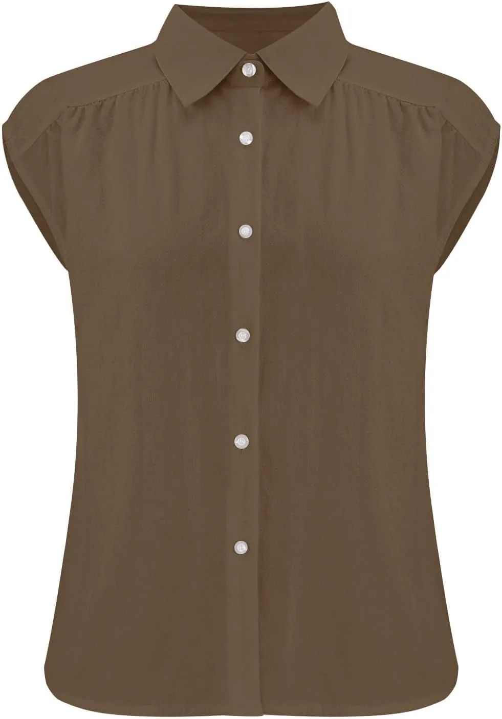 Women's Summer Shirts Lapel Button Down Sleeveless Blouse Thin Lightweight Breathable Outdoor Street Hippie Outfits