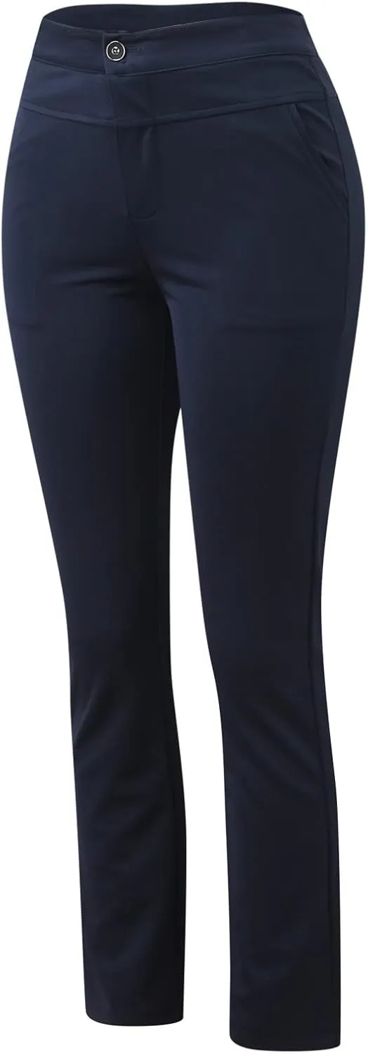 YOLAI Women Stretchy Work Business Trousers Casual Straight Leg Flare Trousers High Waist Non Wrinkles Pants
