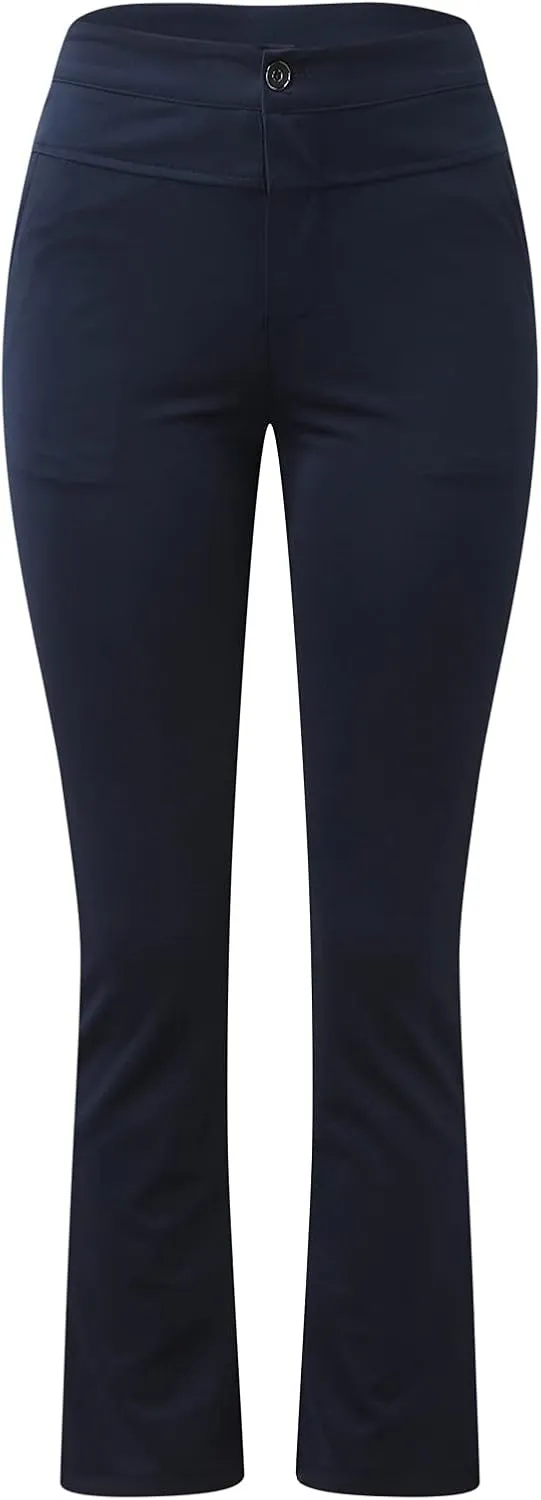 YOLAI Women Stretchy Work Business Trousers Casual Straight Leg Flare Trousers High Waist Non Wrinkles Pants